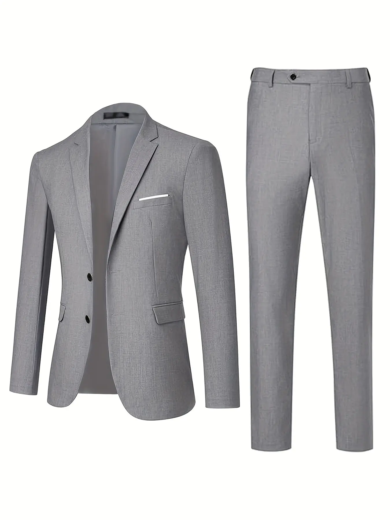 Men's 2-Piece Suit Set, High-End Matte Fabric, Tailored Fit, Classic Notch Lapel, Single Button, Perfect for Business & Formal Events, Business Suits, Blazer Set