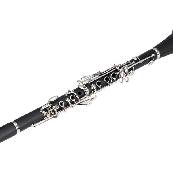 Beginner Bb Clarinet – 17 Keys Black Clarinet with 2 Mouthpieces & Connector, Easy to Learn，clarinet player Chrome Durable Oboe Instrument Bamboo Flute Fathersdaygift