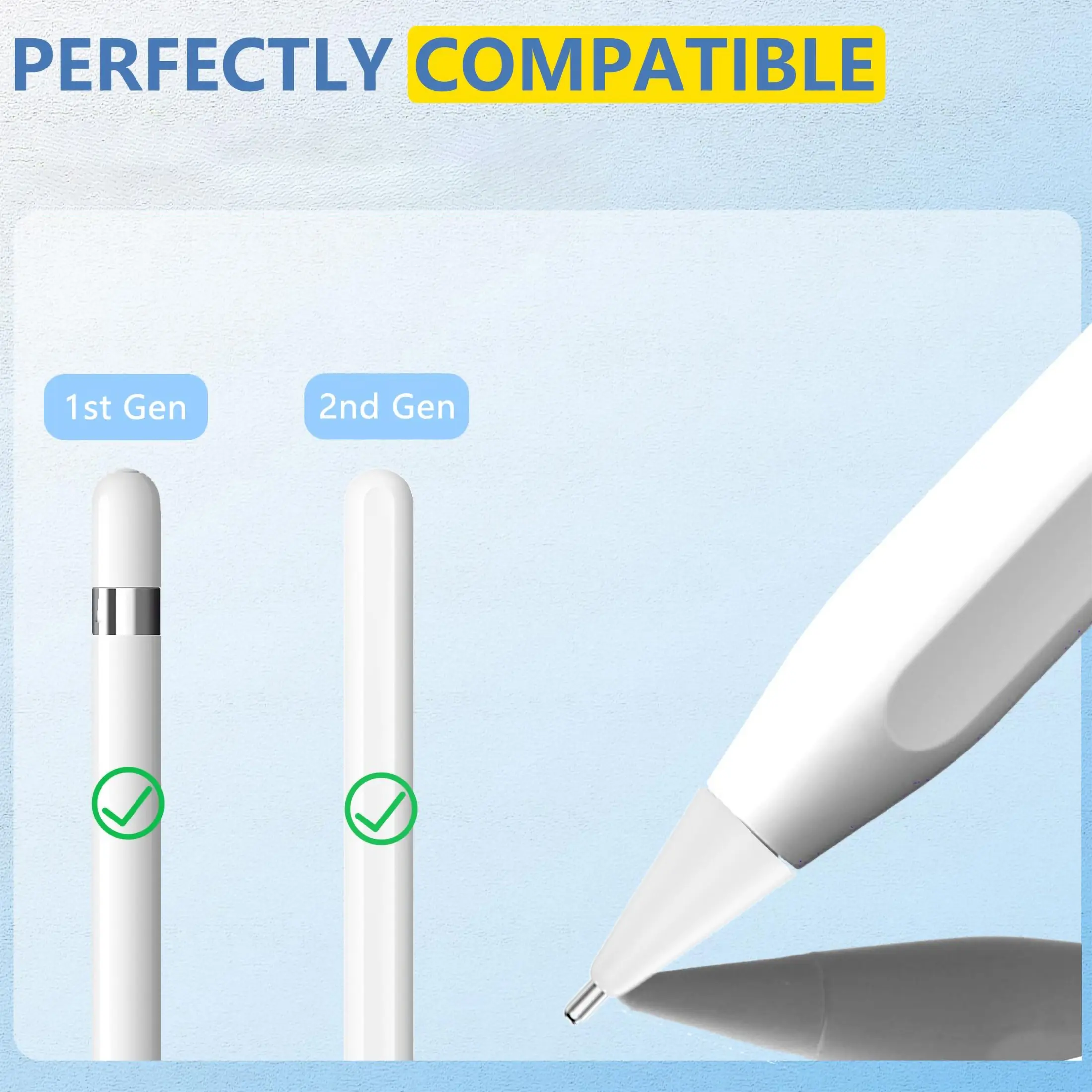Apple Pencil Replacement Stylus Tip, Handwriting Pen Refill for iPad, 1/2 Tip Swap, Compatible with Apple Pencil, Essential Accessory for Digital Writing