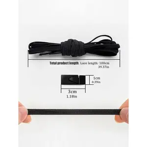 Shoelaces, 8mm Wide Flat Elastic Laces, Lazy Shoe Straps, Quick Lock Metal Buckle, Fashion Casual Sneaker Accessories, Sports Shoelaces