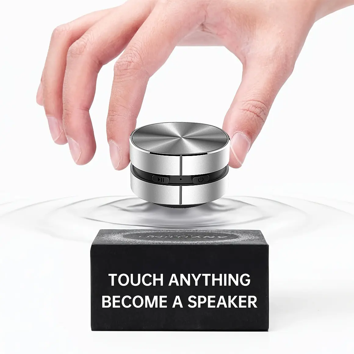 Portable Bone Conduction Speaker, USB-C Charging Wireless Speaker with Suction Cup, Compact Stereo Music Player with Button Control for on-the-Go Entertainment, Audio, Wireless Bass Speaker
