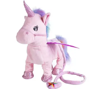 Hot Sale Electric Funny Plush Toy Singing Music Walk Magic Unicorn Animal Horse Toys Children Girl Kid Fantasy Gift 35cm