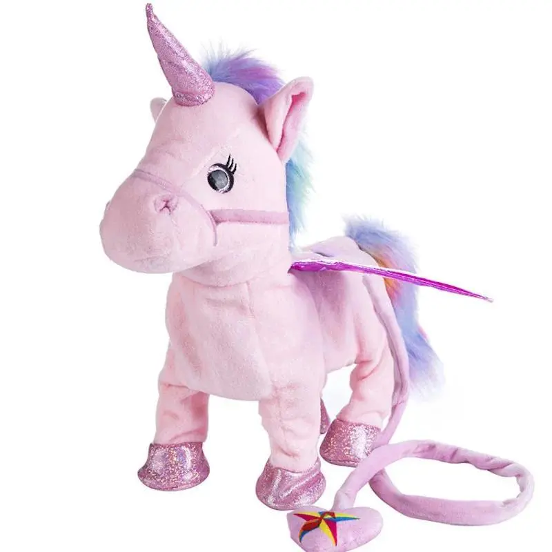 Hot Sale Electric Funny Plush Toy Singing Music Walk Magic Unicorn Animal Horse Toys Children Girl Kid Fantasy Gift 35cm
