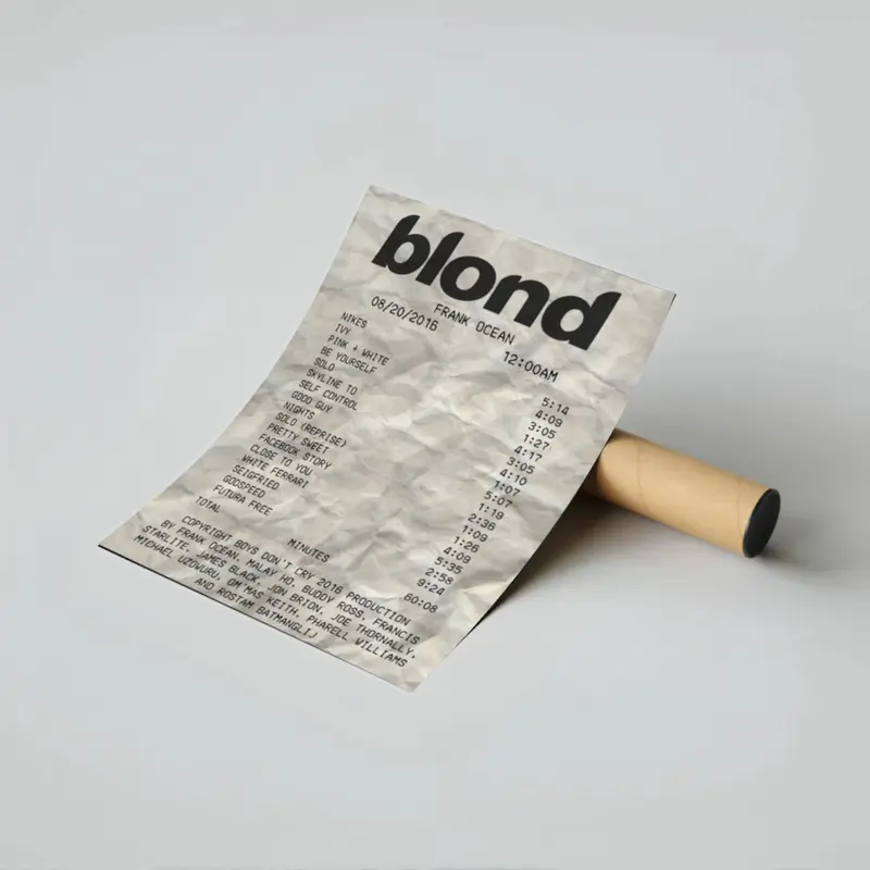 Frank Ocean Blonde Poster Canvas Wall Art Retro Vintage News Paper Style Album Tracklist Layout Artistic Graphic Print R&B Hip Hop Music Poster Wall Decor for Dorm Room Bedroom Unframed