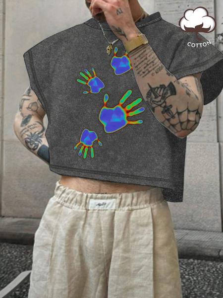 Men's Solid Color Crop Tank Top, Regular Fit Casual Sleeveless Round Neck Top for Summer, Fashion Men's Clothes for Daily Wear