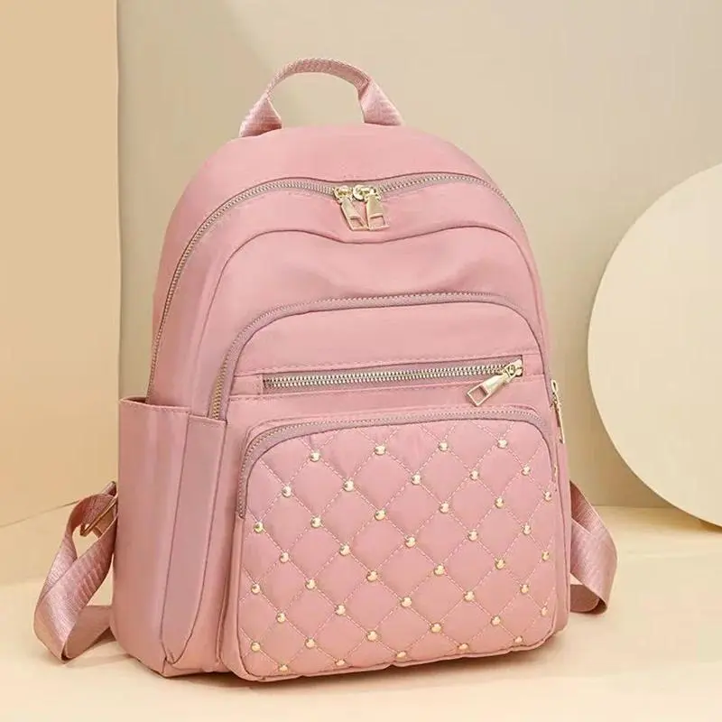 Breathable Lightweight Quilted Daypack, Multi‑Pocket Faux Leather Backpack for Ladies Everyday Carry & Commute