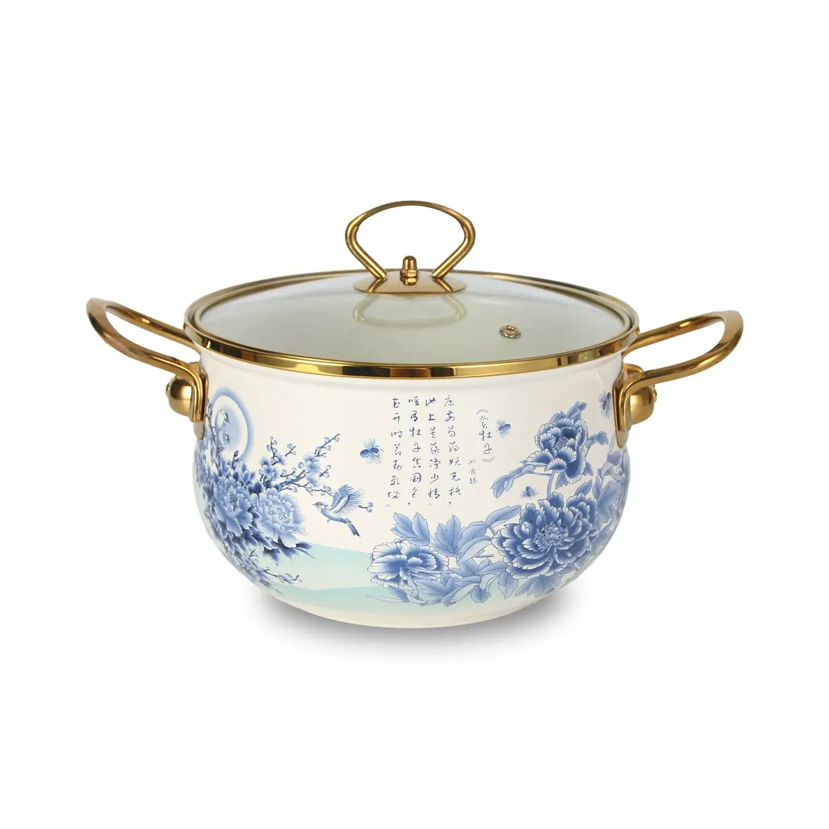 26cm Multi-Functional Enamel Cooking Pot, Non-Stick Heat Resistant, Easy Clean, Ideal for Kitchen, Holiday Gatherings, Gift Idea