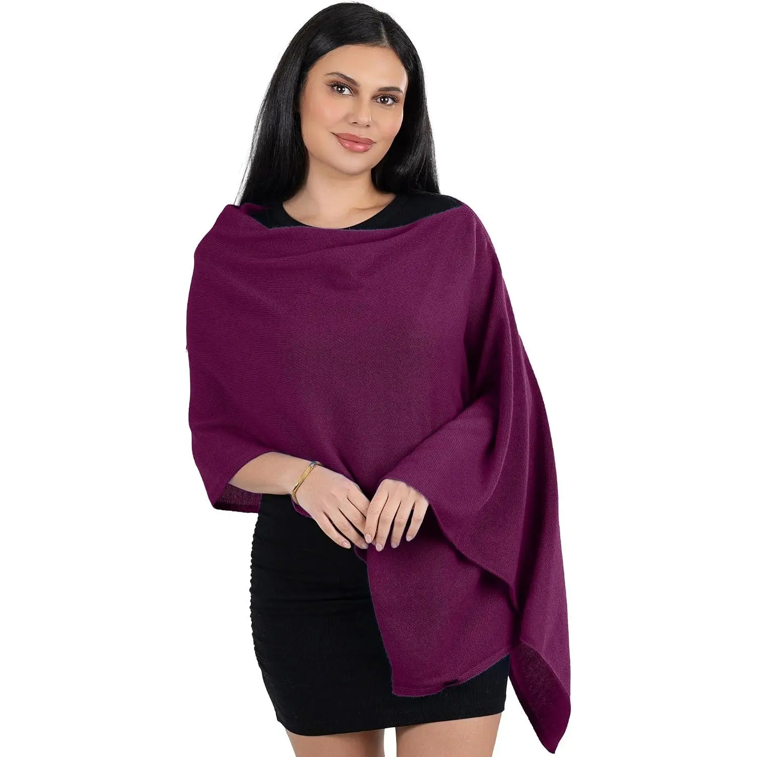 Knitted Poncho  Mongolian  Dress Topper for Women Wrap [ Box]