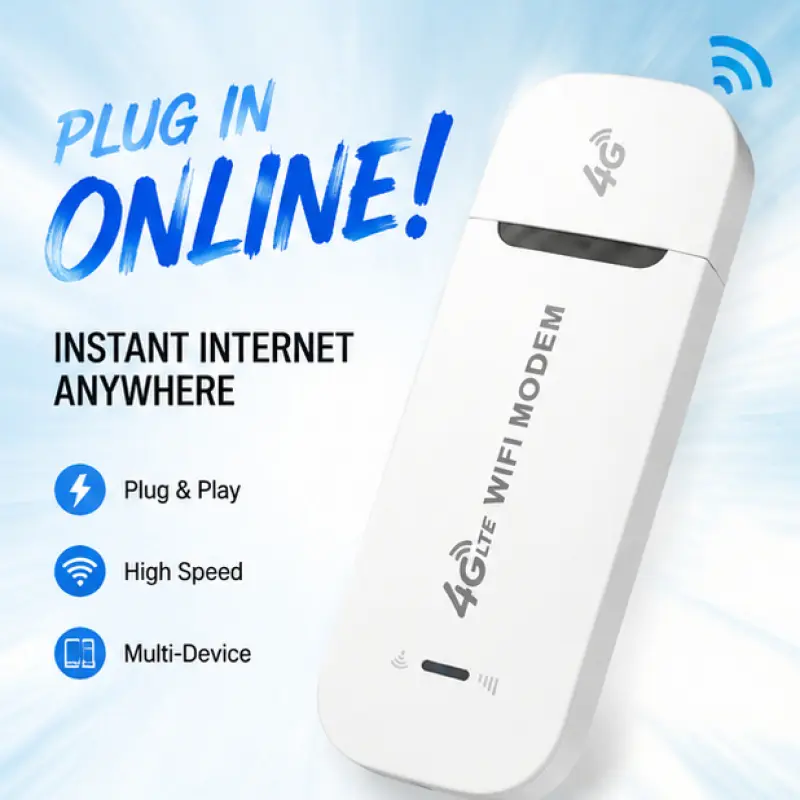 Portable 4G LTE WiFi Hotspot USB Modem 150Mbps Stable WiFi5 Signal Built in Encryption Chip Secure Private Network Plug And Play No Broadband Needed For European Travel Rent House Outdoor Camping Remote Work Portable Mifi Modem Travel Wifi Router