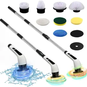 Electric Spin Scrubber, Cordless Shower Scrubber with IPX7 Waterproof, Electric Cleaning Brush, Multi-Surface Use, Long Battery Life,5 Adjustable Speed &3 Extendable Handle,  Replaceable Brush Heads, Multi- Purpose Cleaning Kit for Bathroom & Kitchen