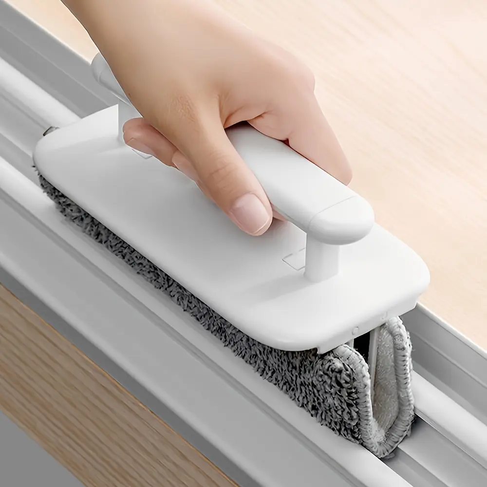 [Detachable Window Brush] 4pcs Detachable Window Cleaning Brush |   Groove Crevice Slot Ditch Sill Dead Corner |   Handle + 3pcs Wipes S003460