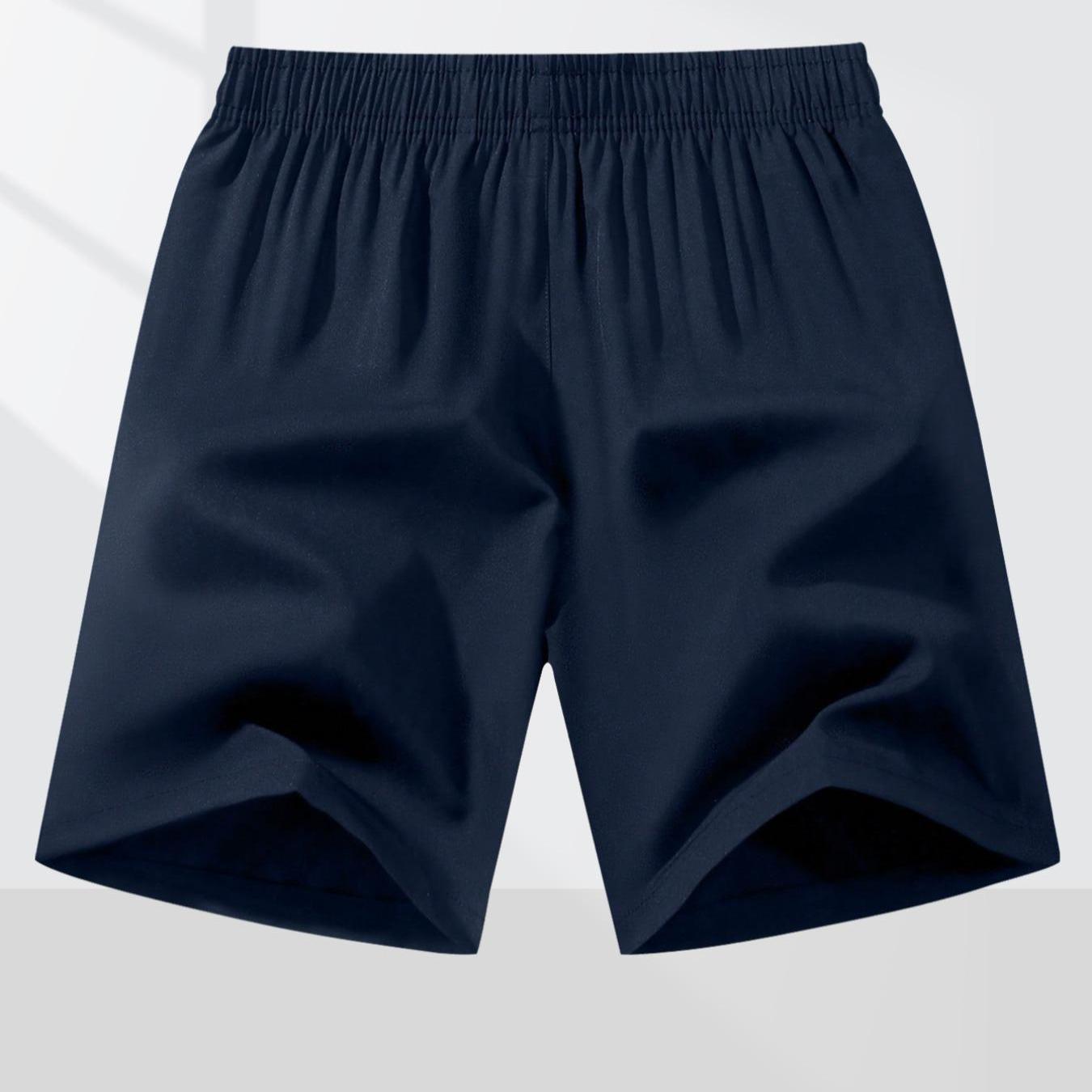 Male 3-Pack Active Gym Shorts, Solid Color, Breathable Quick-Dry Fabric, Zippered Pockets, Elastic Drawstring Waist, Machine Washable for Fitness, Running