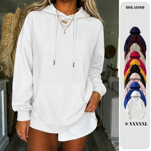 Holafish Trendy Queen Womens Oversized Hoodies Fleece Sweatshirts Fall Fashion 2025 Pullover Sweaters Winter Clothes with Kangaroo Pocket & Long Sleeves for Casual Everyday Wear