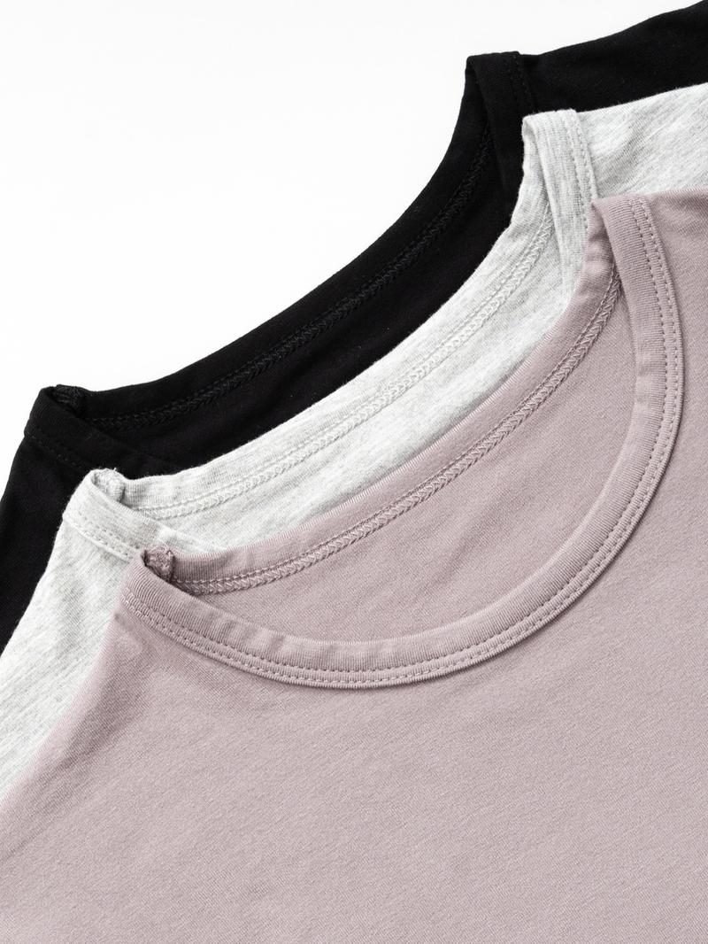 Women's Solid Color Top & Skinny Shorts Breathable Loungewear Set, Casual Comfy Short Sleeve Tee & Shorts Set, Ladies Sleepwear for All Seasons