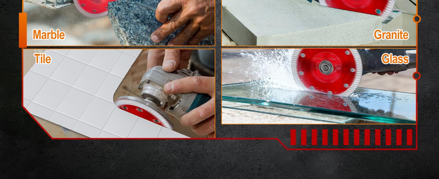 Indestructible 4-1/2" Diamond Cutting Disc for Granite Marble Stone, 3Pcs Saw Blade for Smooth Cutting