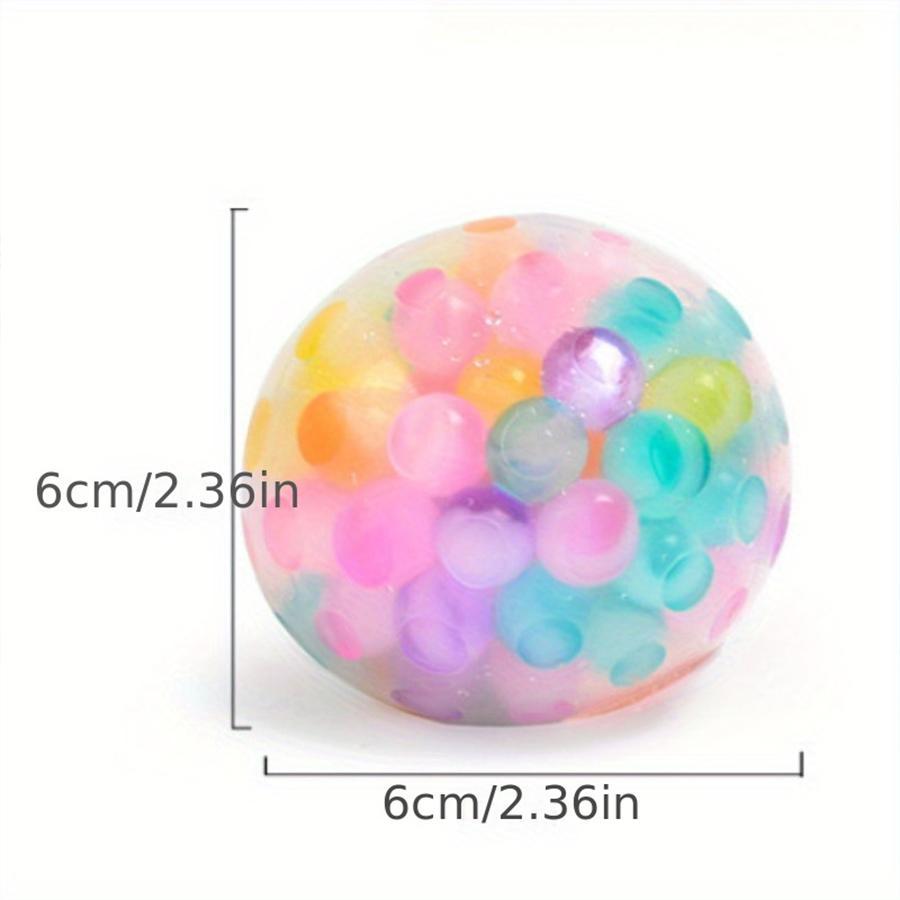 a2025Random Color Colorful Beads Squishy Sensory Stress Ball, 1 Count/30pcs Round Rubber Decompressing Toy Ball, Stress Relief Toys for Teenager & Adults, Party Gift Ideas