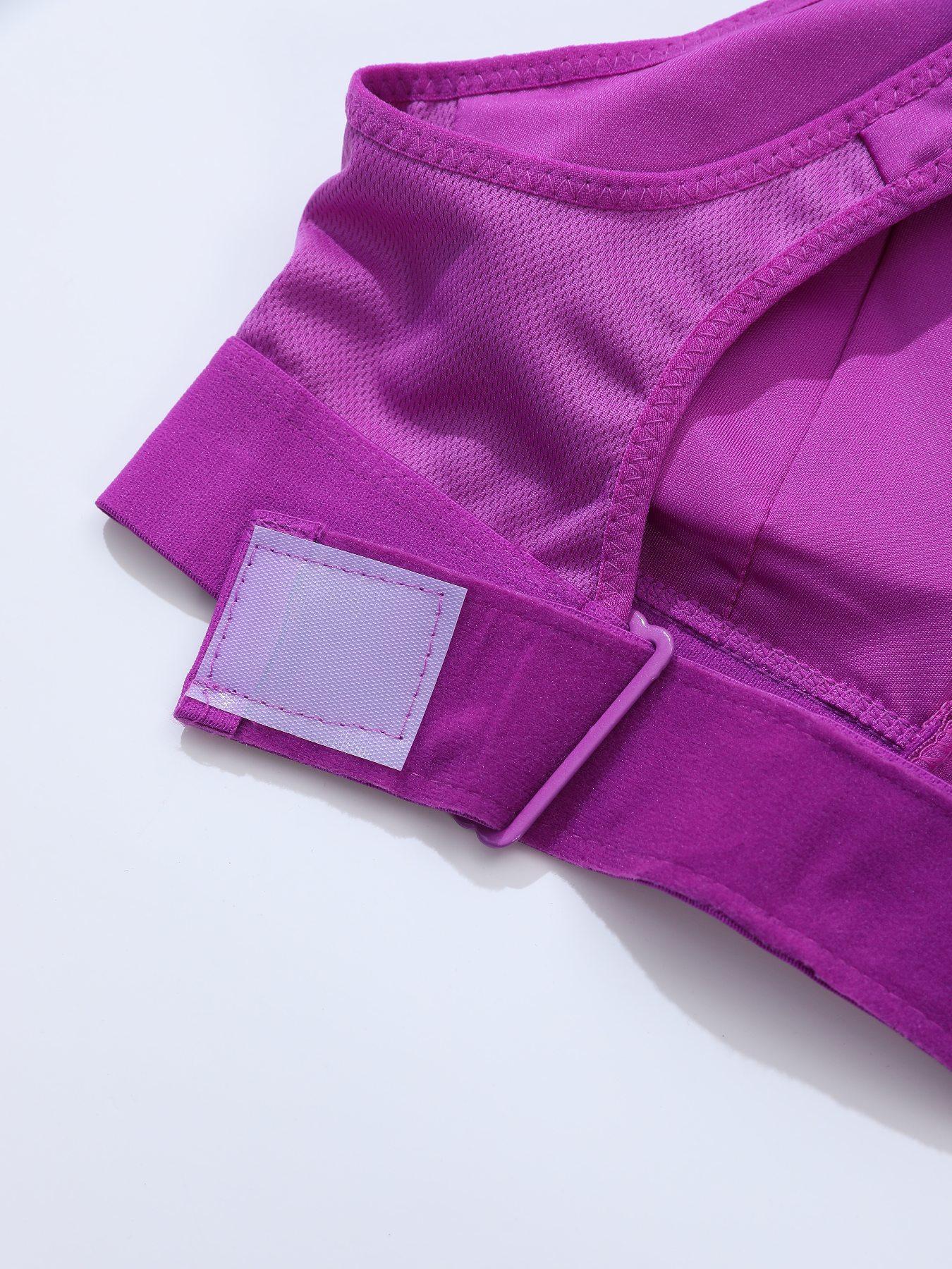 【Plus Size】 Criss Cross Zip Front Sports Bra, Solid Color Breathable Comfortable Athletic Bra, Women's Sport & Outdoor Clothing for Indoor Outdoor Wear