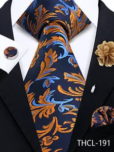 Four-Piece Courtly Luxury Men's Tie Set, High-Quality Polyester Material, Perfect for Parties and Gatherings, Elegant and Stylish Design
