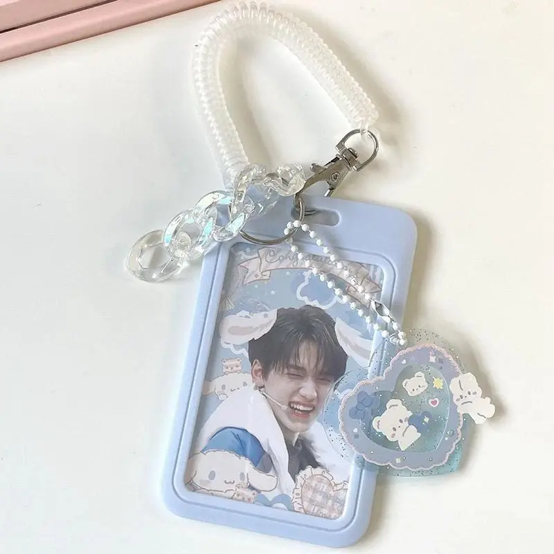 Kpop Photocard Holder Photo Display Holder With Love Keychain Idol Picture Protector Sleeves Credit ID Cards Protective Case, Collectibles, Photo Card Holder