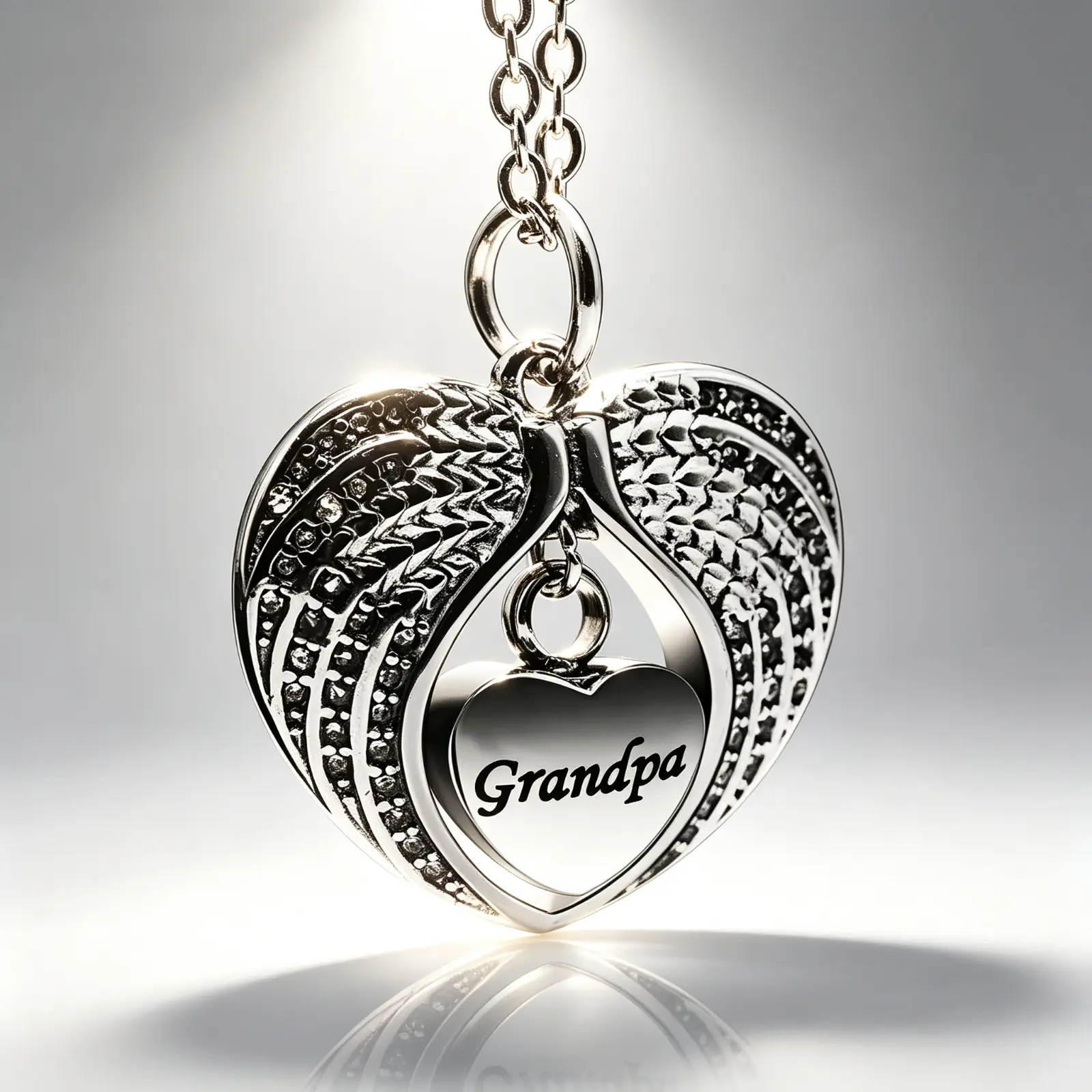 NEW  Heart Urn Necklace For Ashes Cremation Pendant Keepsake Memorial - Grandpa