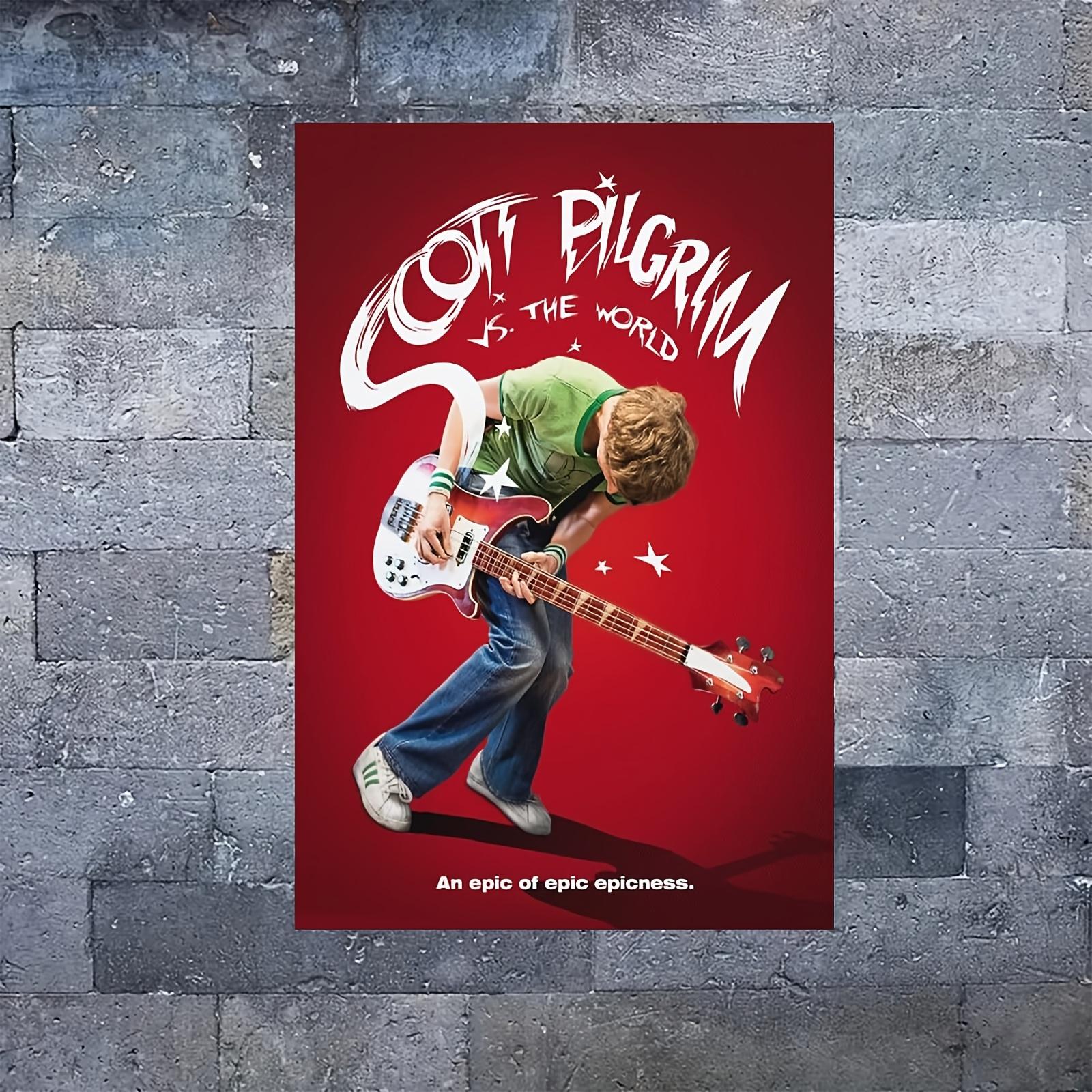 Scott Pilgrim Vs. The World" Retro Canvas Wall Art -  Movie Poster for Bedroom, Dorm, Game Room Decor, 12x18 inches