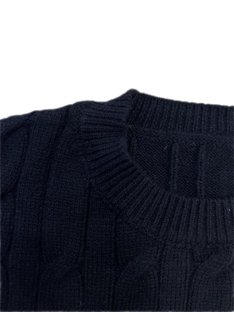 Joyfunear Women's Cable-Knit Loungewear Set - Crew Neck Sweater & Wide-Leg Pants for Everyday Comfort and Style