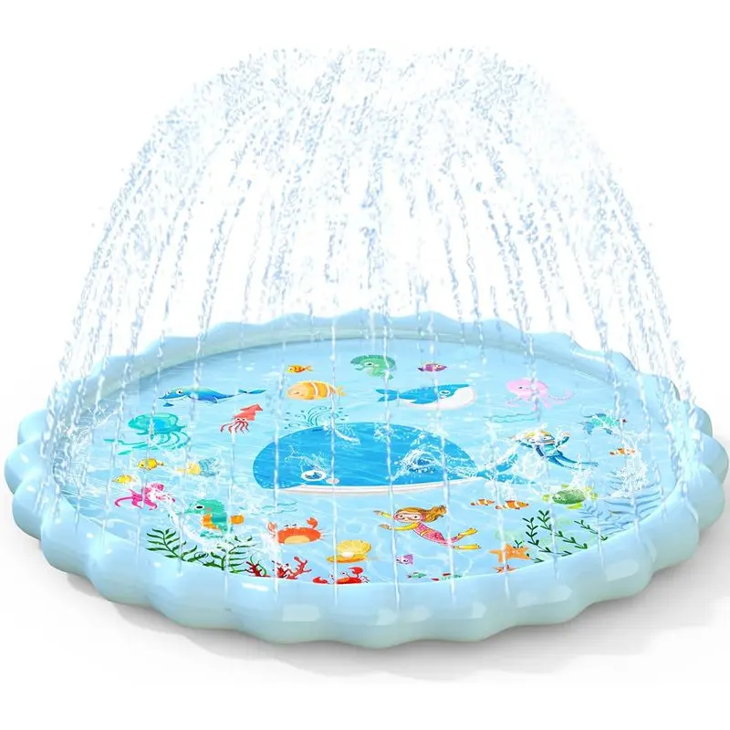 Outdoor sportsware EPN Splash Pad for Kids, Large Thick PVC Sprinkler Play Mat, 90.5 Inches
