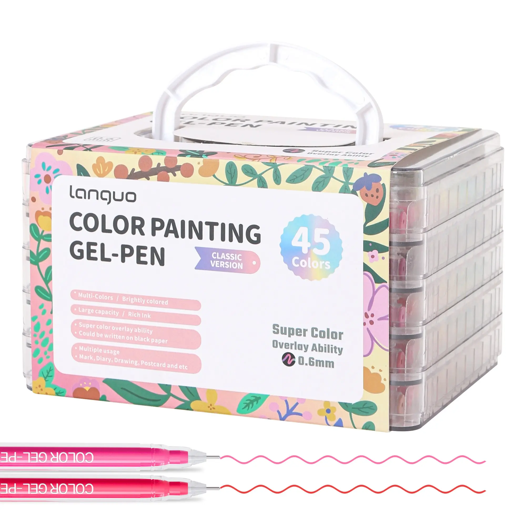 Color Painting Gel Pen Set, 252 Pcs Gel Pen with Storage Box, Large Capacity Ink Pens, Art Supplies for Diary, Card, DIY, Student Painting Supplies