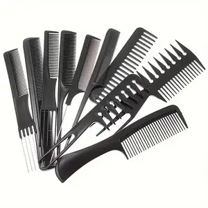 Professional Hair Styling Comb Set, 10-Piece Hair Cutting Tools, Smooth Hair Trimming Accessories, Salon and Barber Shop Essentials