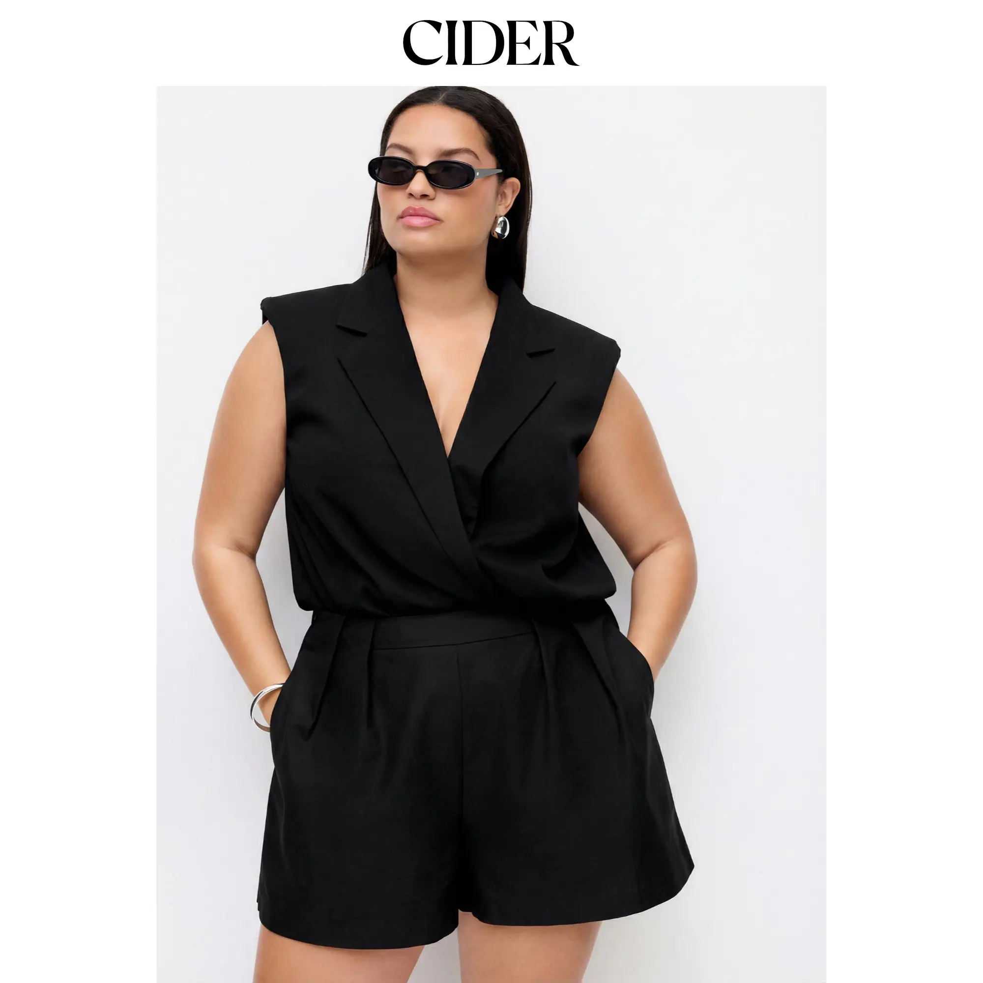 Cider Linen-blend Collar Bodysuit