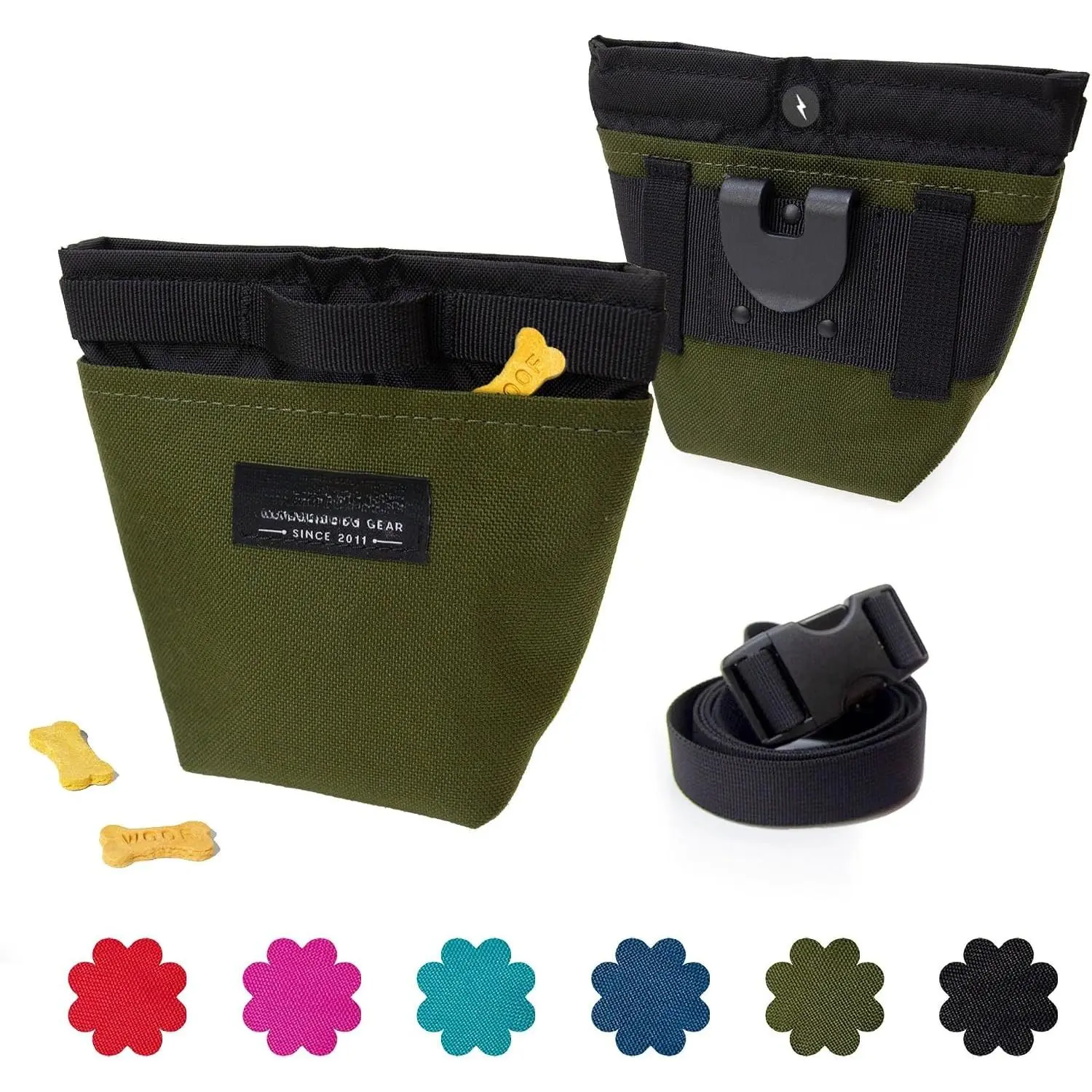 Pouch,   Bag,    Pouch,  Travel Bag,   Pouch,  Closure, 2 Water-Resistant Compartments, Detachable  Strap & Belt Clip (Olive)