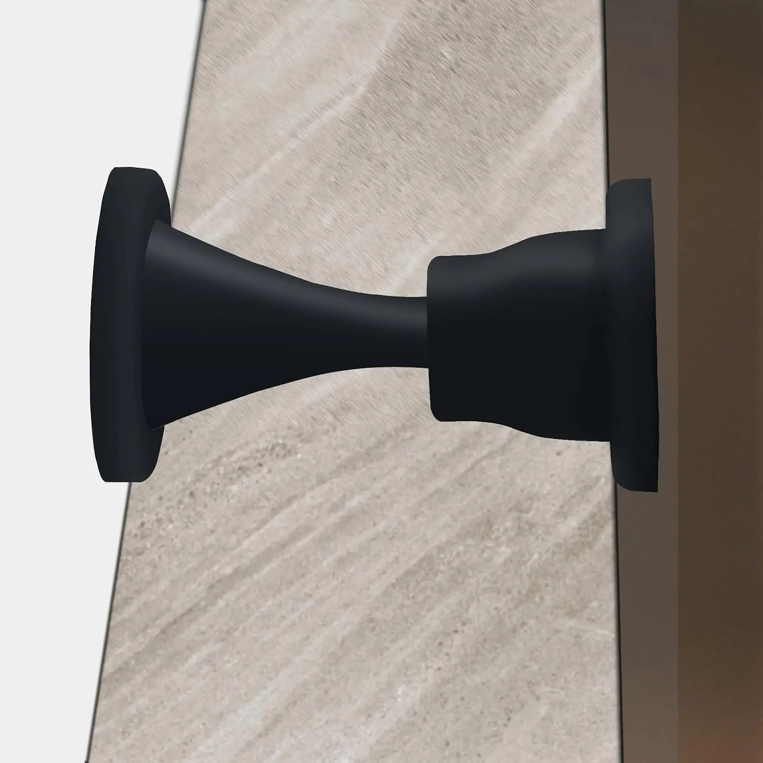 Rubber Door Stopper Self Adhesive,No  Door Stop,Wall Protector Door Holder,No Need to Drill Door Catch (1, Black)