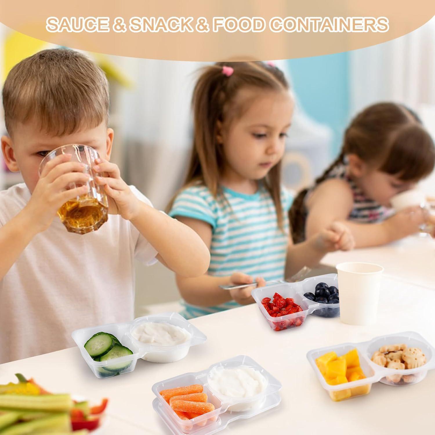 Double Compartment Snack Containers 20/40Pcs, Reusable Leakproof Snackle Box, BPA-Free Lunch Containers for Kids School Camping Party Meal Prep Double Compartment Snack Containers 20/40Pcs, Reusable Leakproof Snackle Box, BPA-Free Lunch Containers for Kids School Camping Party Meal Prep