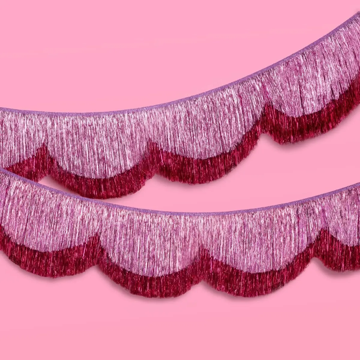 Pink Scalloped Layered Banner - 5 Ft.| Bachelorette Decorations, Birthday Decor, HBD Decor, Photo Booth Banner Backdrop
