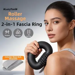 Portable electric muscle relaxation handheld body roller, with three speed adjustment modes, ergonomic fascia reliever, home-use fitness shoulder-neck-leg massage device, pain-relieving massage roller device
