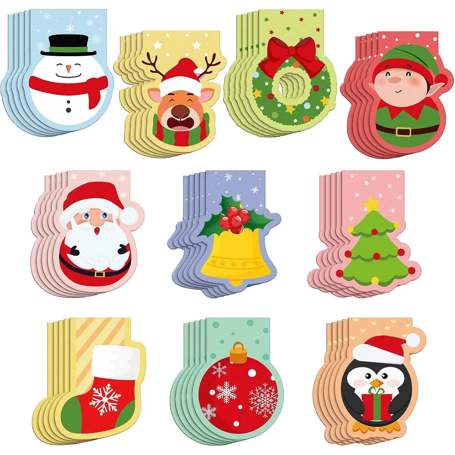 50 count Santa Claus  Bookmarks Double Side Page Marks Student Teacher Cute Page Clips Graduation Christmas Gifts  Book Marks for Teachers School Office Supplies