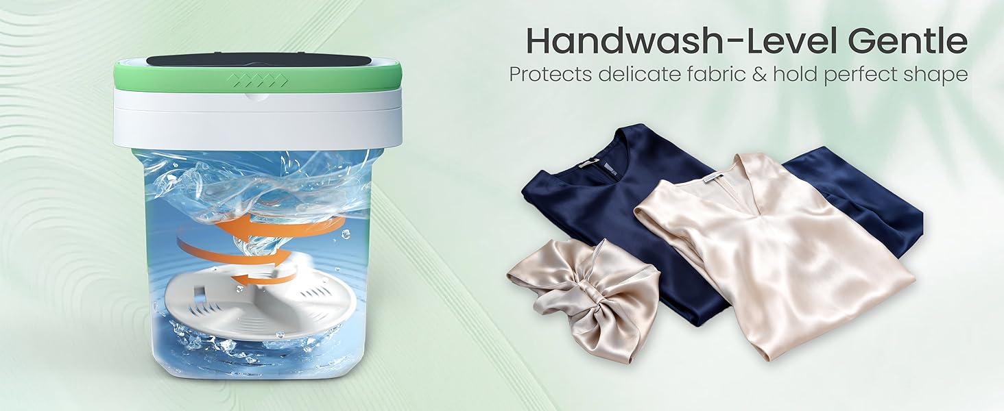 Portable Washing Machine - 16L Mini Foldable Washer with Spin Basket, 3 Cleaning Modes & Deep Cleaning for Small Clothes, Collapsible Laundry for Apartment, Home, Hotel and Travel (Green)