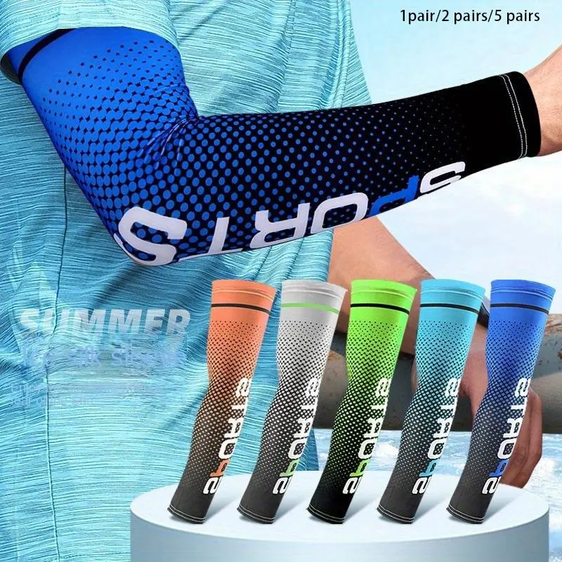 UPF 50+ Arm Sleeves, UV Arm Sleeves for Cycling Driving Running, Men Women Ice Silk Sun Protection Sleeves, Cooling Breathable Outdoor Sports Arm Warmers for Hiking Fishing, Athletic Gear, Elbow Sleeve