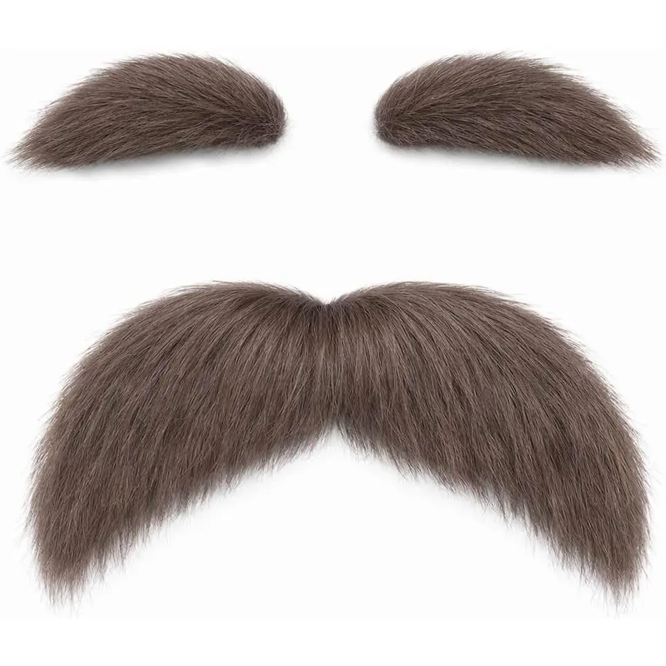 Mustache and Eyebrows, Funny  Costume Accessories,Self Adhesive  Beard Mustaches Bushy Eyebrows 1