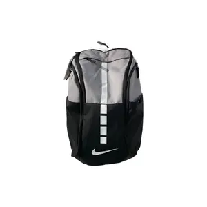 Nike Logo Zippered Fabric Backpack for Men and Women – Black and Gray