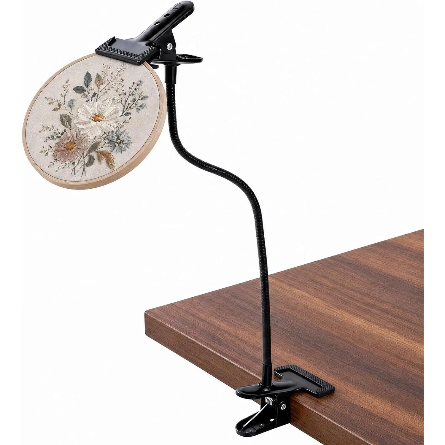 20" Extra Long Embroidery Hoop Stand Holder with Adjustable Gooseneck and Table Clamp, Hands-Free Rotating Cross Stitch Frame for Needlepoint, Sewing, DIY Needlework & Craft ProjectsGift