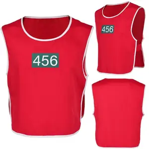 Fancy Dress No. 456 Cosplay For Men Red Vest Clothing 2024 Korea TV Calamari SG 2 Costume Man Roleplay Fantasia Party Outfits