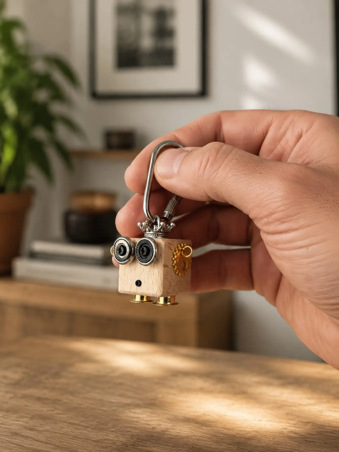 Steam Punk Robot Keychain, Mini Doll Pendant, Handmade Assembly, Backpack Bag Key Decoration, Creative Collection Gift