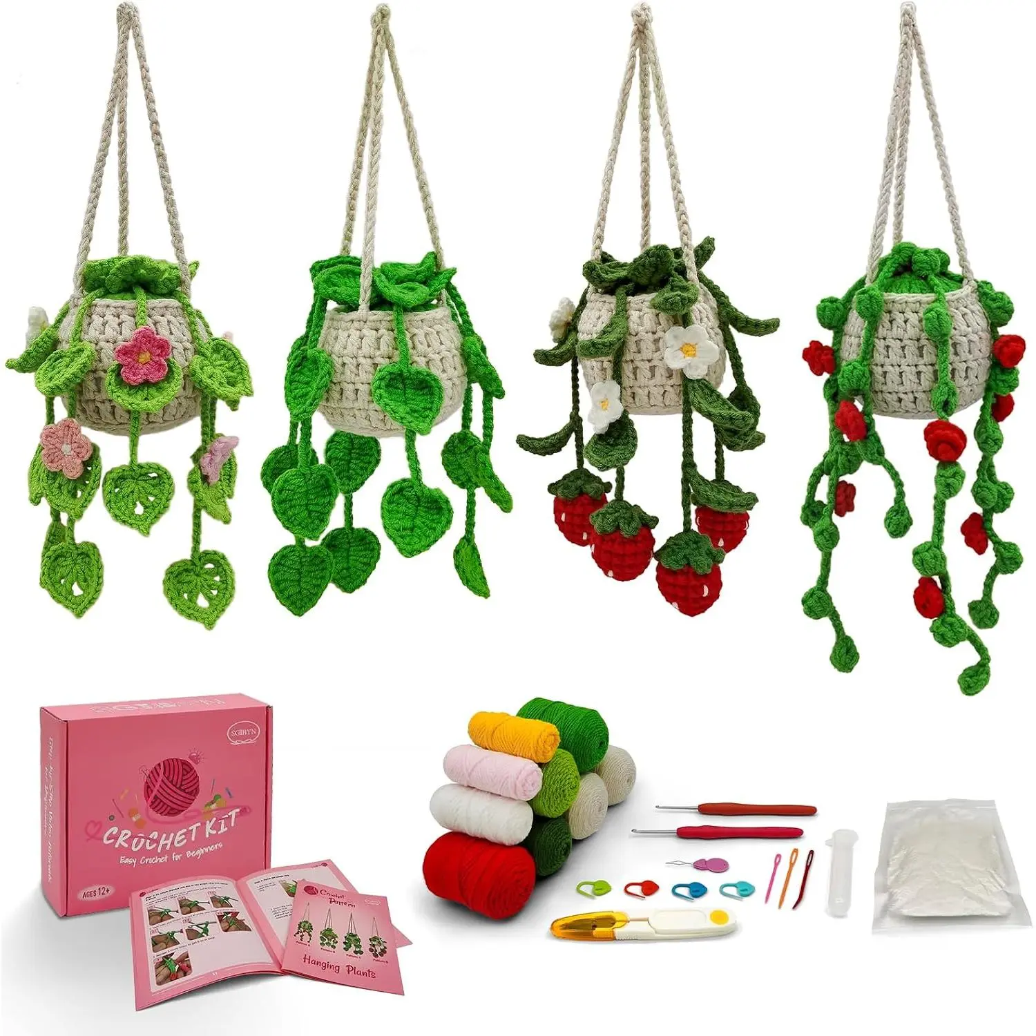 Crochet Kit for Beginner - DIY 3 Chickens Amigurumi Set with Video