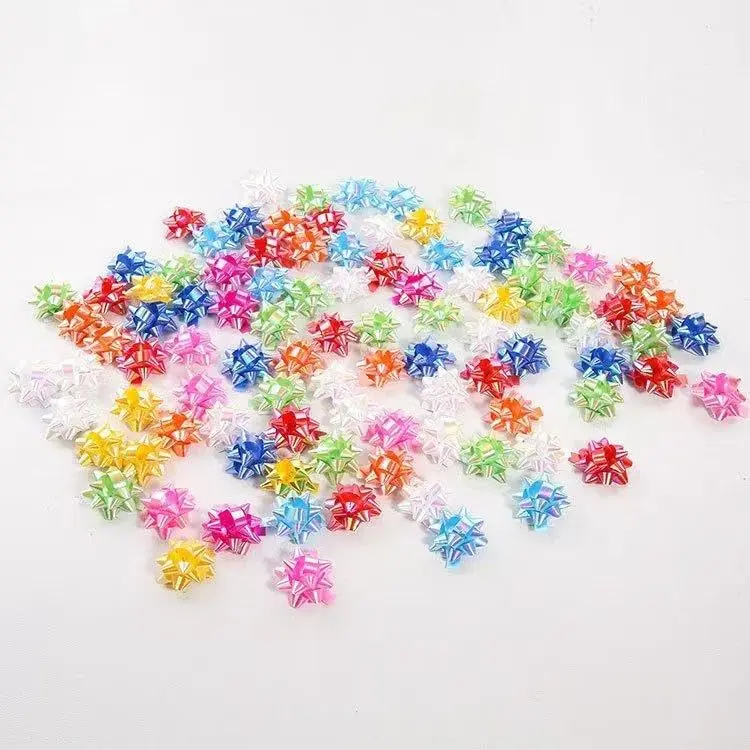 50 count Colorful 1 Inch  Bows Mini Christmas Bows Metallic  Bows Party Gifts Wrapping Bows Adhesive Holiday Presents Bows for Valentine's Day,  Wrap Supplies