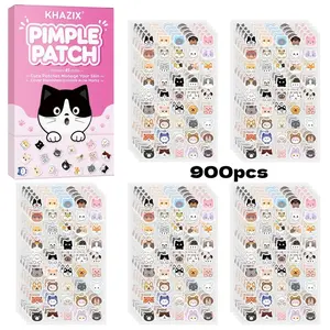 900pcs Face Concealer Stickers, Cute Cartoon Cat Theme Acne Patches, Star Blemish Stickers, Water Gel Cover, Invisible Imperfections, Party Dance