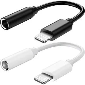 2 Pack Apple MFi Certified Headphone Jack Adapter for iPhone, Lightning Converter to 3.5mm Earphone Dongle Aux Audio Cable - Compatible with iPhone 14,13,12,11 Pro Max,X,XS Max,XR,8, 7 Plus