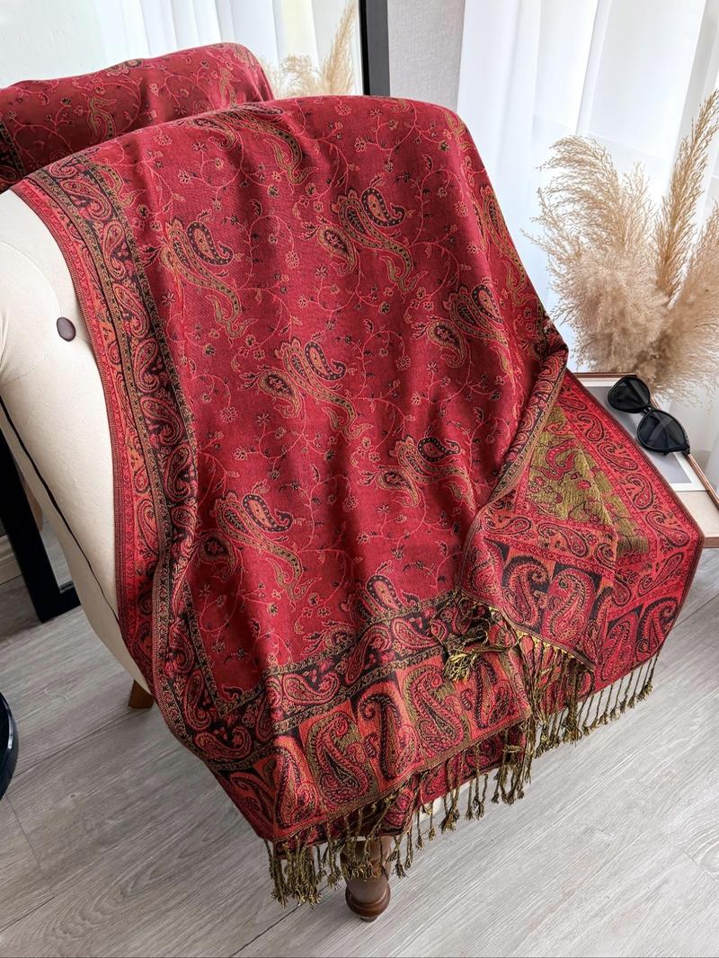 1 Bohemian headscarf, paisley-designed shawl, lightweight texture, beautiful Pashmina shawl, long printed scarf