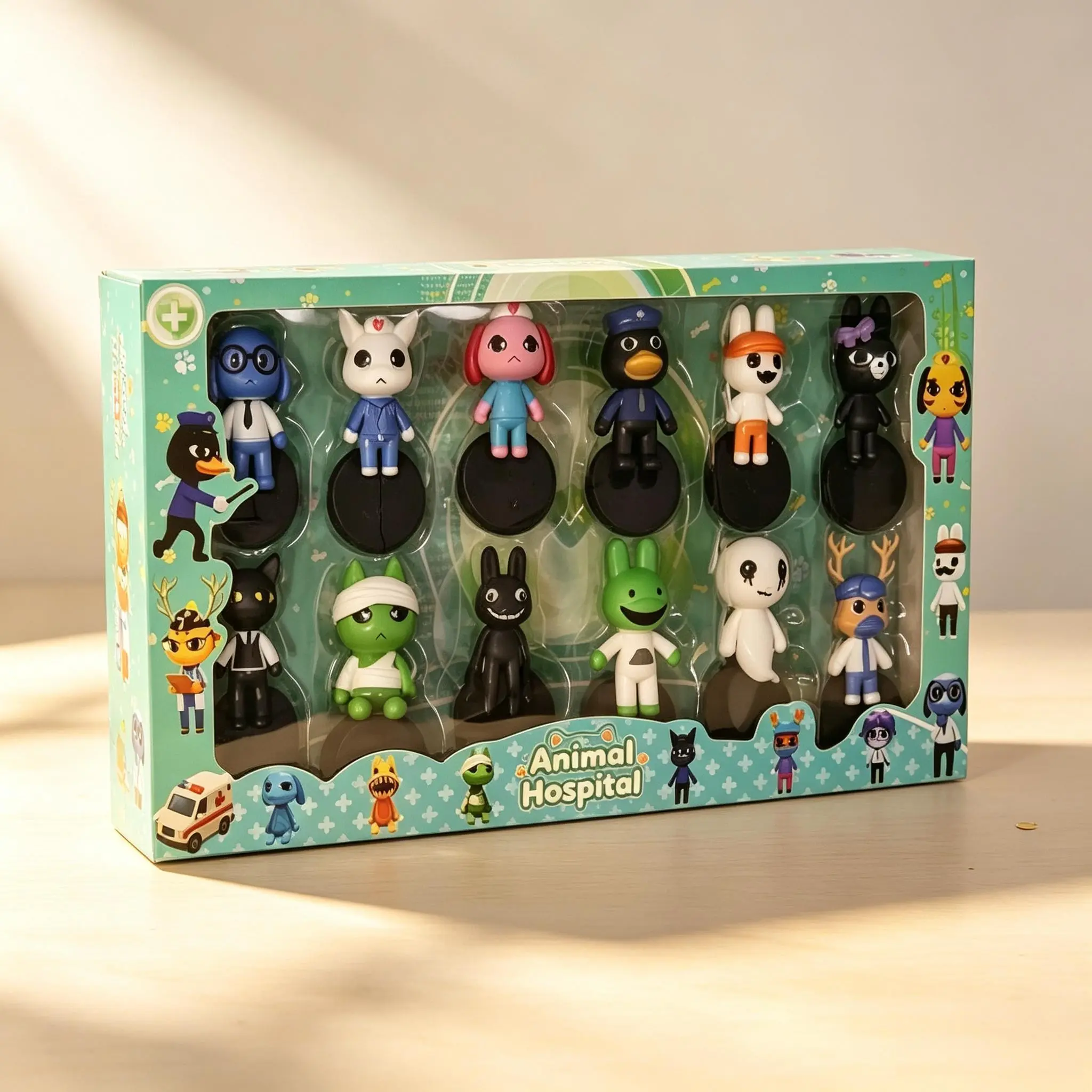 3.2 Inch Horror Animal Hospital Handmade Model, PVC Collectible Figure, Desktop Decoration, Home Office Gift, Birthday Christmas Present