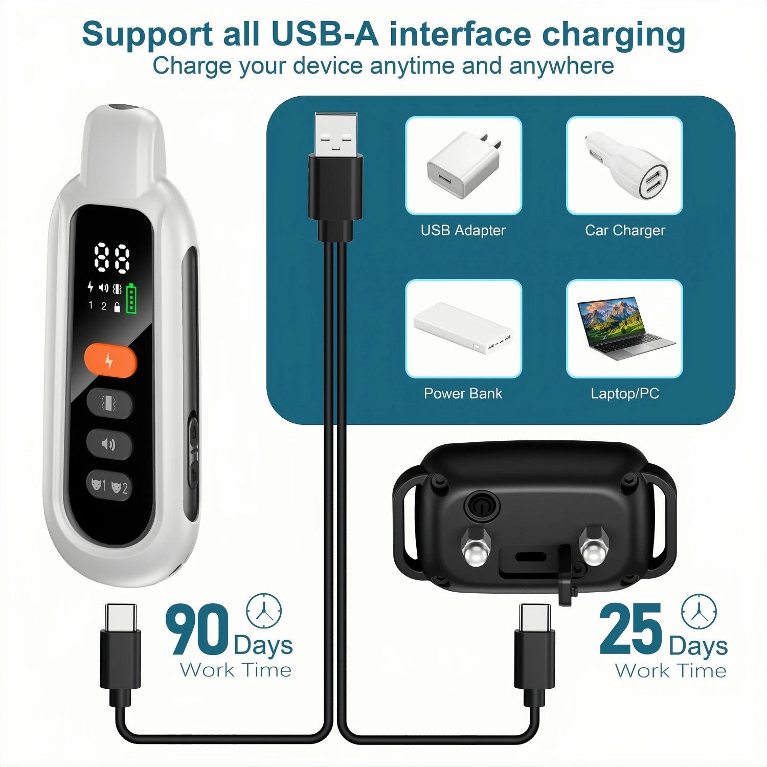 3300FT Electric Dog Training Collar Remote Control Waterproof Pet BehaviorFor 6-120lbs Puppy With Shock Vibration Anti-barking